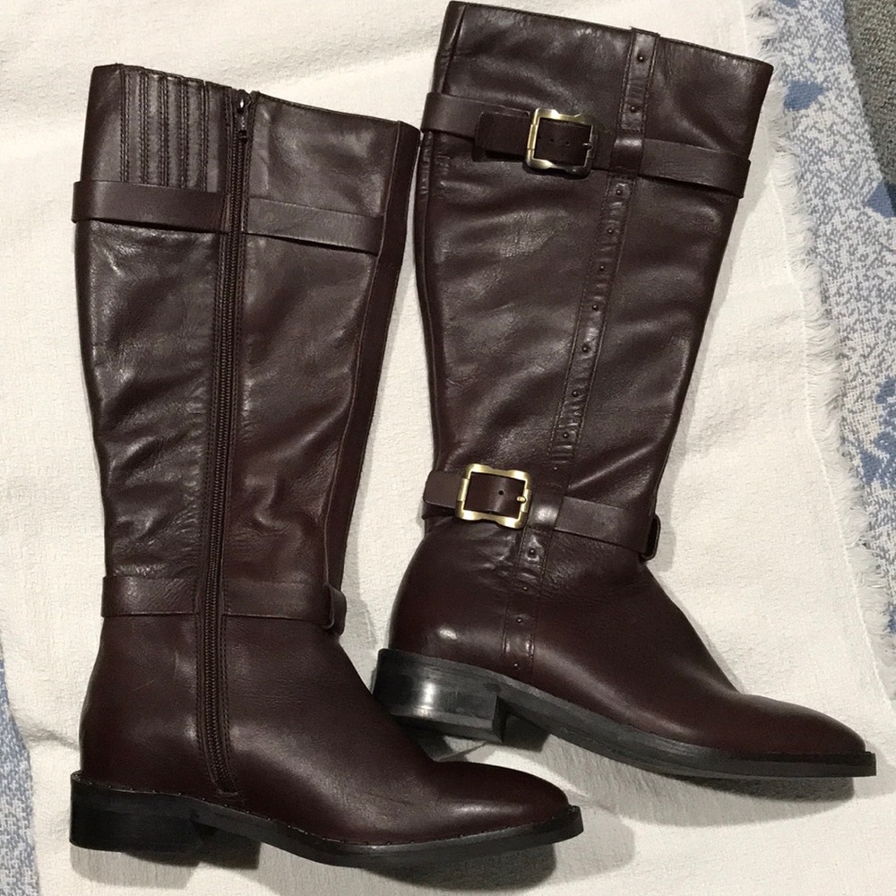 DIBA, Women's Black Leather Boots, Size 6M